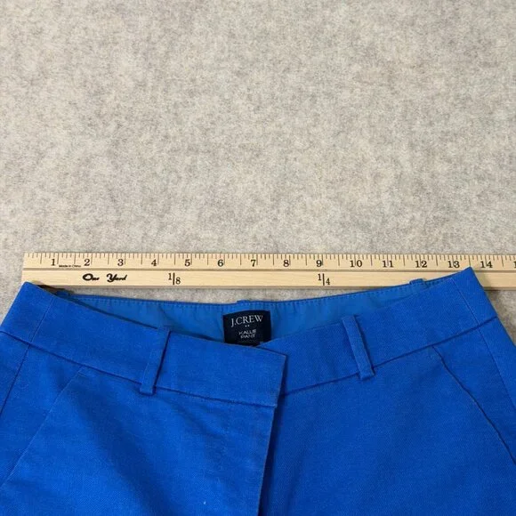 J.Crew Kallie Pant 4T Tall Blue Linen Blend Career Ankle Trouser - Picture 4 of 9